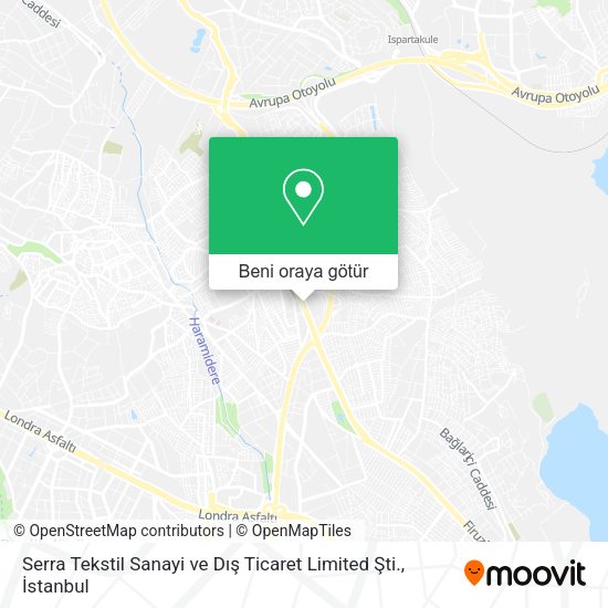 Serra Tekstil Sanayi ve Dış Ticaret Limited Şti. harita