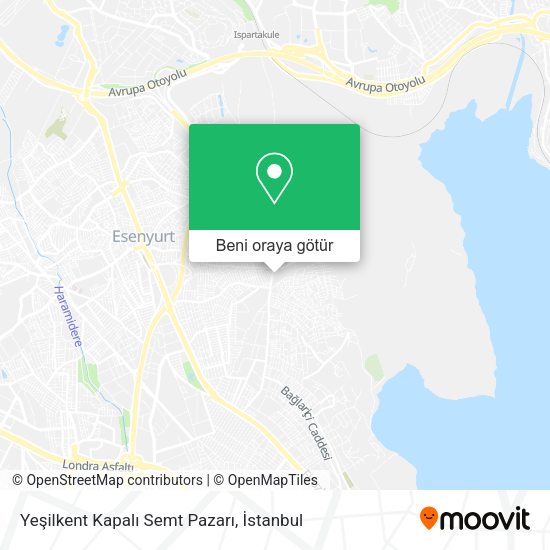 Yeşilkent Kapalı Semt Pazarı harita