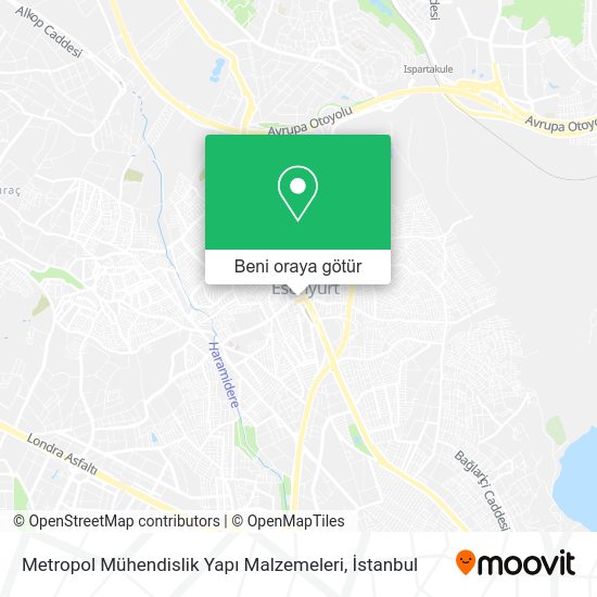 Metropol Mühendislik Yapı Malzemeleri harita
