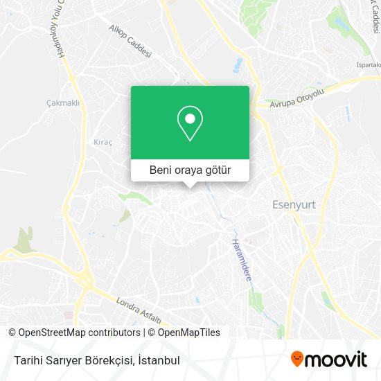 Tarihi Sarıyer Börekçisi harita
