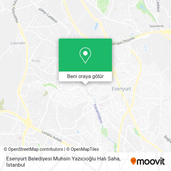 Esenyurt Belediyesi Muhsin Yazıcıoğlu Halı Saha harita