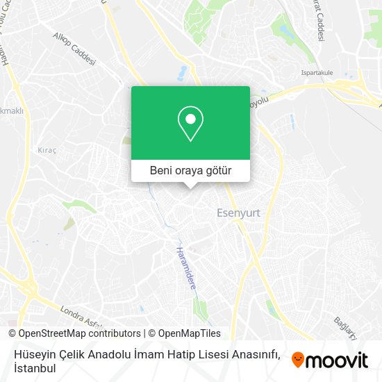 Hüseyin Çelik Anadolu İmam Hatip Lisesi Anasınıfı harita