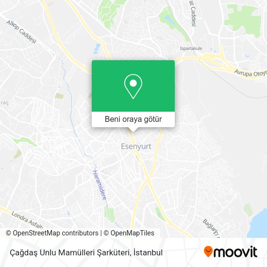 Çağdaş Unlu Mamülleri Şarküteri harita
