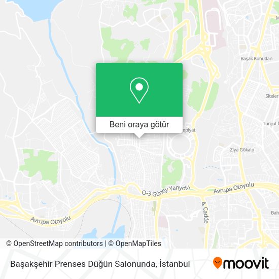 Başakşehir Prenses Düğün Salonunda harita