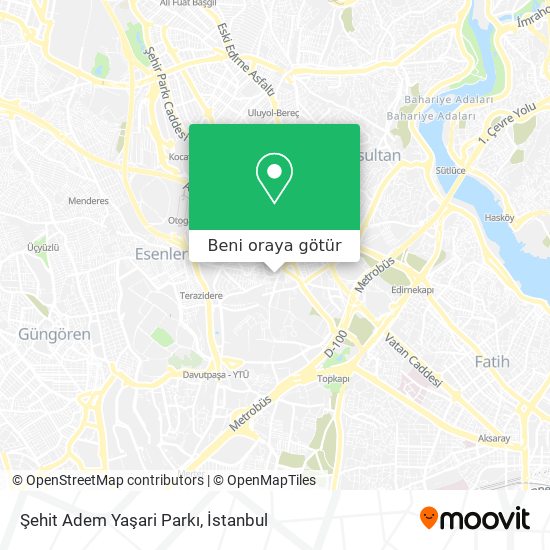 Şehit Adem Yaşari Parkı harita