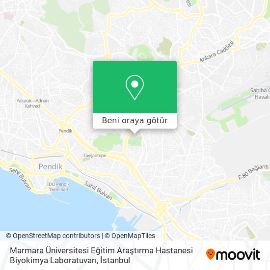 Marmara Üniversitesi Eğitim Araştırma Hastanesi Biyokimya Laboratuvarı harita