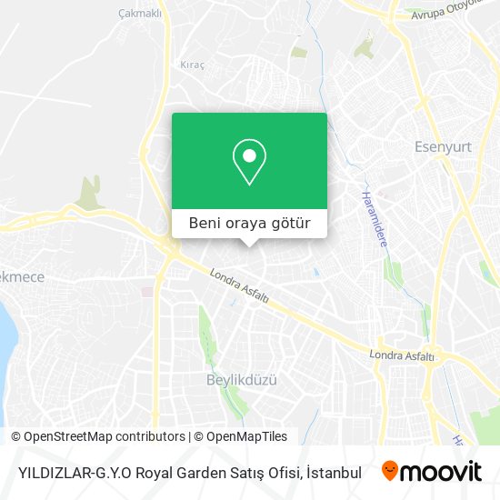YILDIZLAR-G.Y.O Royal Garden Satış Ofisi harita