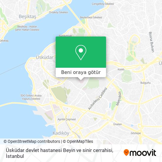 Üsküdar devlet hastanesi Beyin ve sinir cerrahisi harita