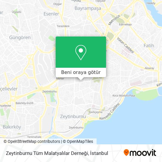 Zeytinburnu Tüm Malatyalılar Derneği harita