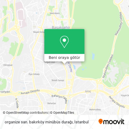 organize san. bakırköy minübüs durağı harita
