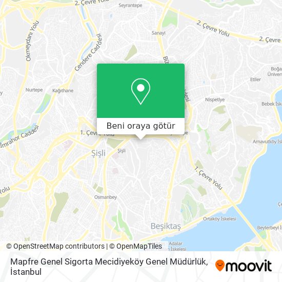 Mapfre Genel Sigorta Mecidiyeköy Genel Müdürlük harita