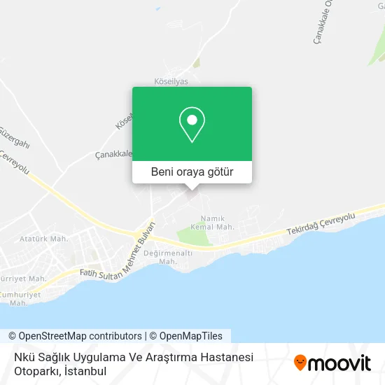 Nkü Sağlık Uygulama Ve Araştırma Hastanesi Otoparkı harita