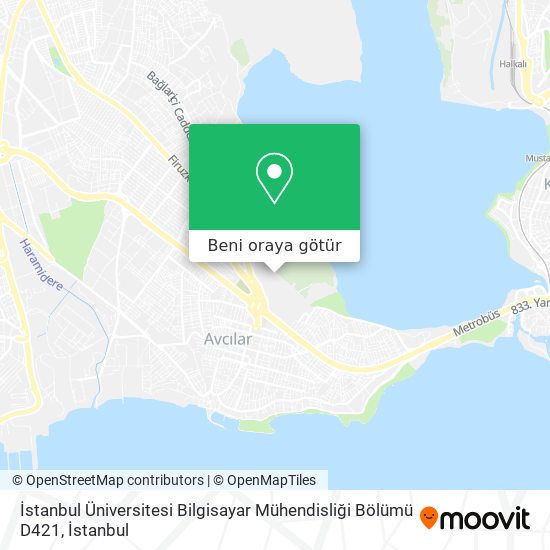 İstanbul Üniversitesi Bilgisayar Mühendisliği Bölümü D421 harita