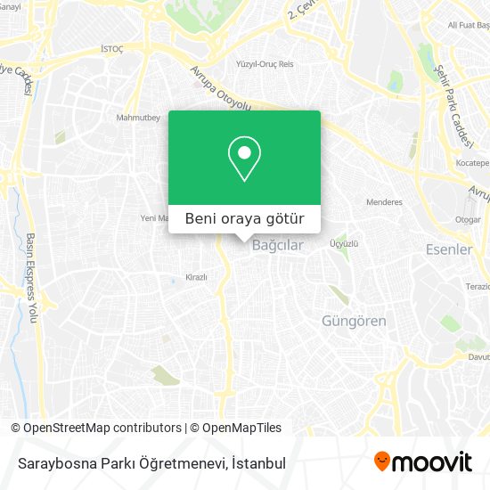 Saraybosna Parkı Öğretmenevi harita