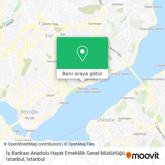 İş Bankası Anadolu Hayat Emeklilik Genel Müdürlüğü İstanbul harita