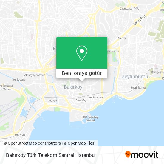 Bakırköy Türk Telekom Santrali harita