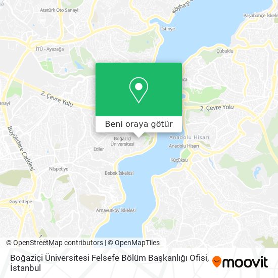 Boğaziçi Üniversitesi Felsefe Bölüm Başkanlığı Ofisi harita
