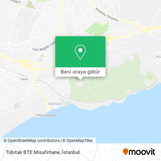 Tübitak BTE Misafirhane harita