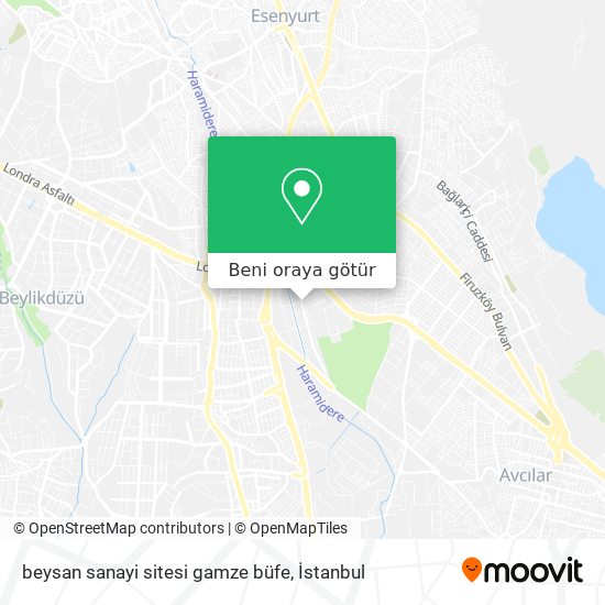 beysan sanayi sitesi gamze büfe harita