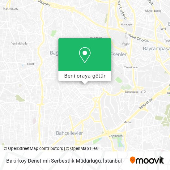 Bakirkoy Denetimli Serbestlik Müdürlüğü harita