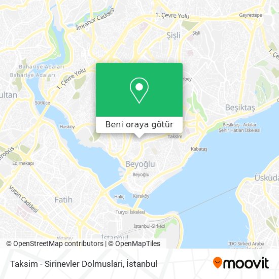Taksim - Sirinevler Dolmuslari harita