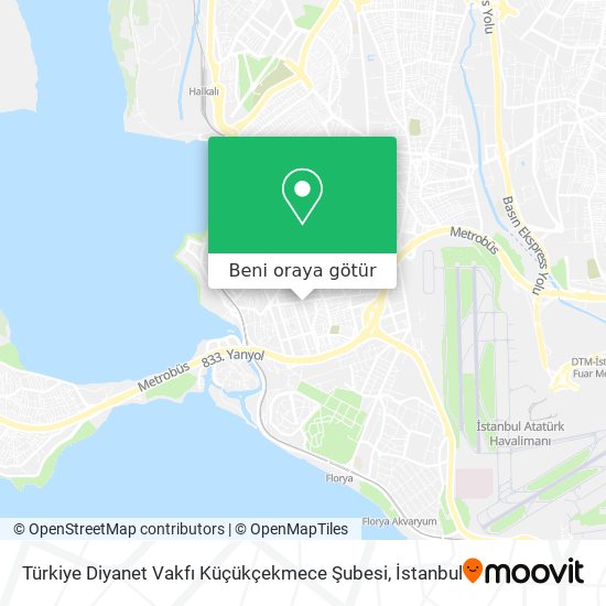 Türkiye Diyanet Vakfı Küçükçekmece Şubesi harita