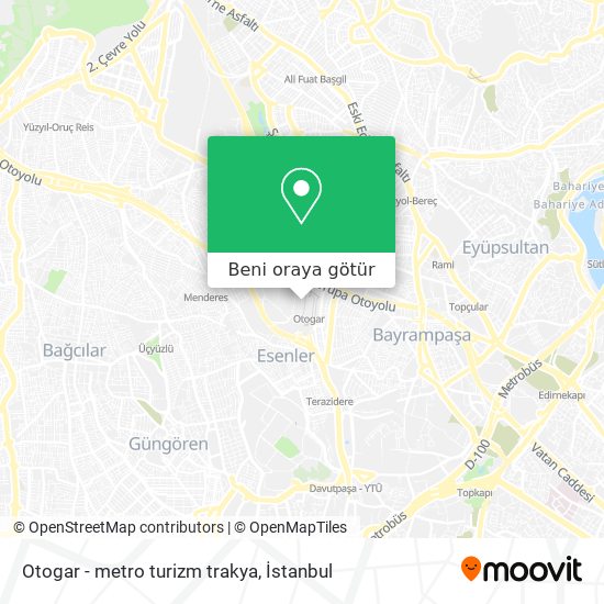 Otogar - metro turizm trakya harita