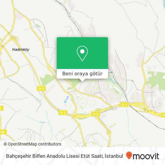 Bahçeşehir Bilfen Anadolu Lisesi Etüt Saati harita