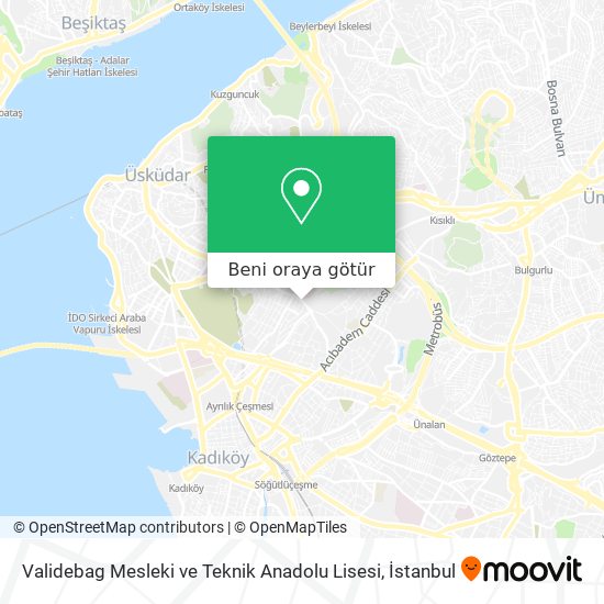 Validebag Mesleki ve Teknik Anadolu Lisesi harita