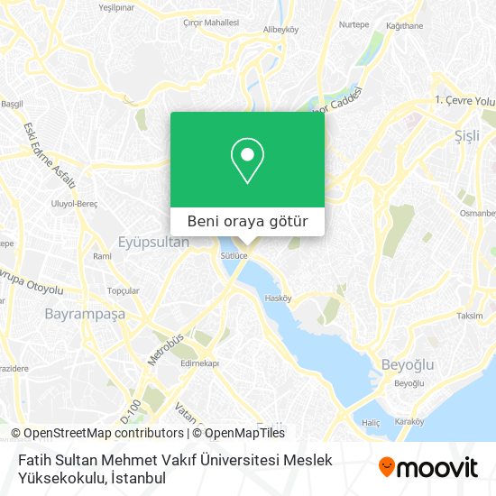 Fatih Sultan Mehmet Vakıf Üniversitesi Meslek Yüksekokulu harita
