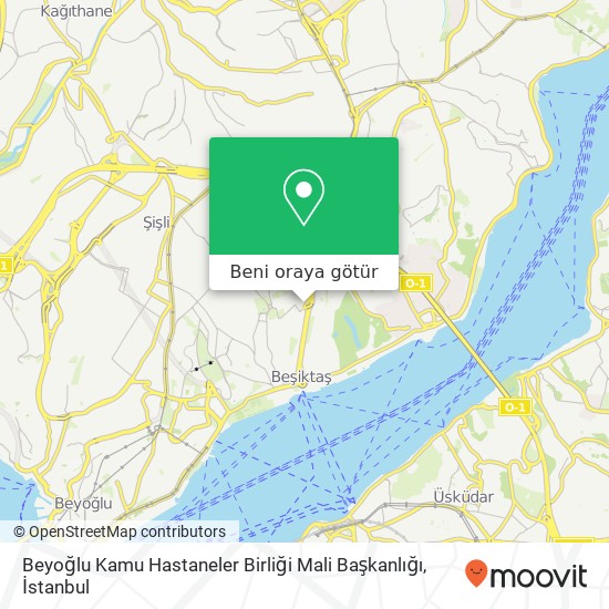 Beyoğlu Kamu Hastaneler Birliği Mali Başkanlığı harita