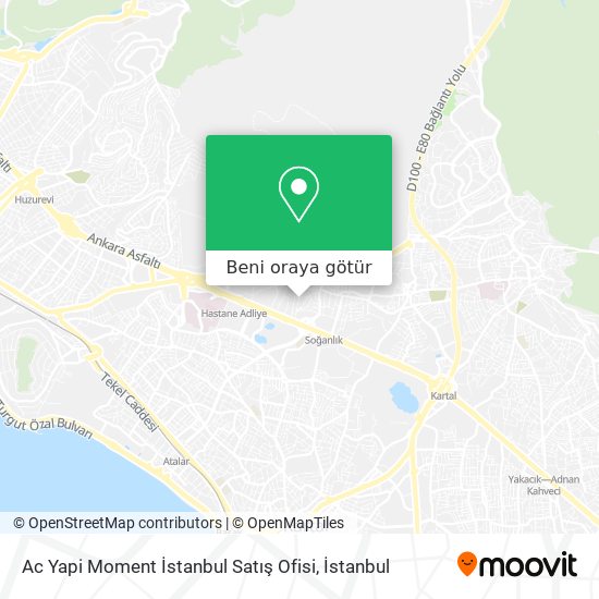 Ac Yapi Moment İstanbul Satış Ofisi harita