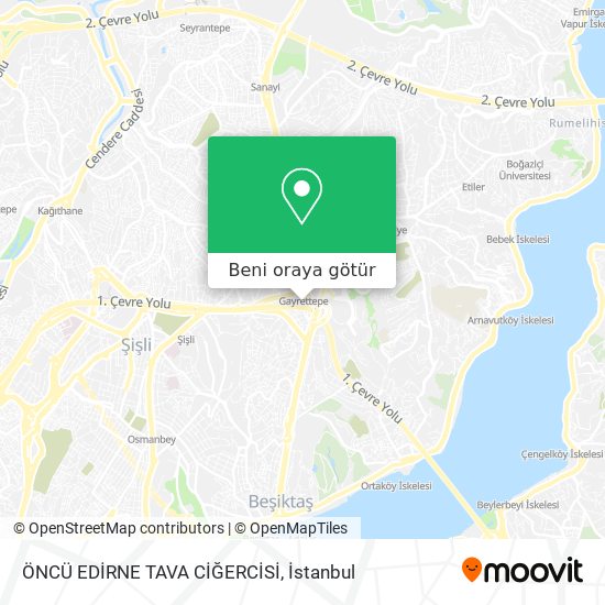 ÖNCÜ EDİRNE TAVA CİĞERCİSİ harita