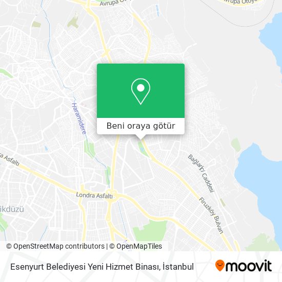 Esenyurt Belediyesi Yeni Hizmet Binası harita
