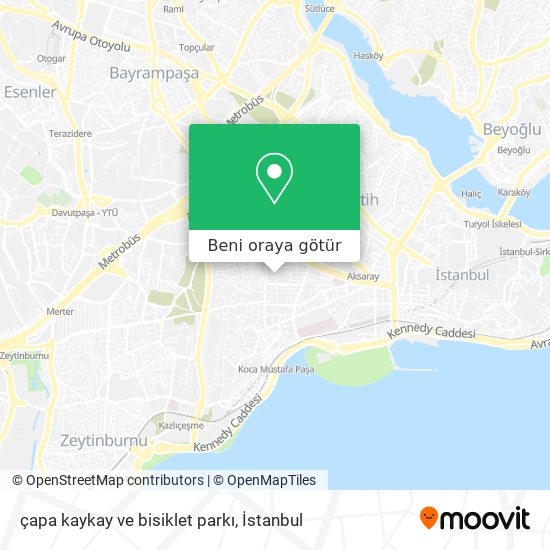 çapa kaykay ve bisiklet parkı harita