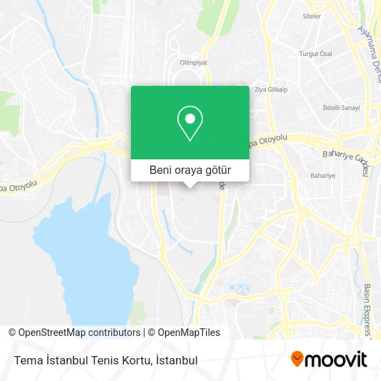 Tema İstanbul Tenis Kortu harita
