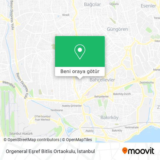 Orgeneral Eşref Bitlis Ortaokulu harita