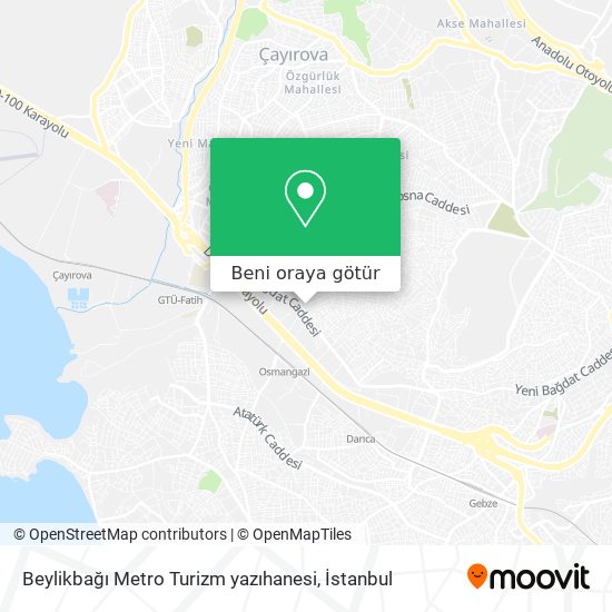 Beylikbağı Metro Turizm yazıhanesi harita