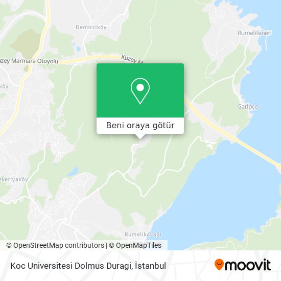 Koc Universitesi Dolmus Duragi harita