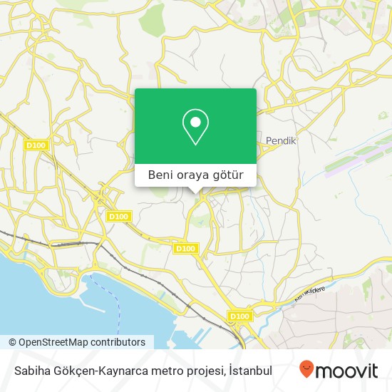 Sabiha Gökçen-Kaynarca metro projesi harita