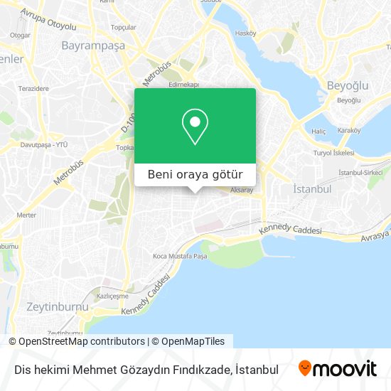 Dis hekimi Mehmet Gözaydın Fındıkzade harita