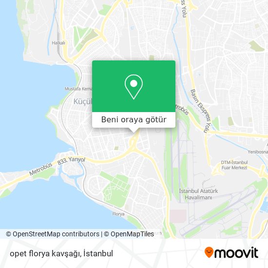 opet florya kavşağı harita