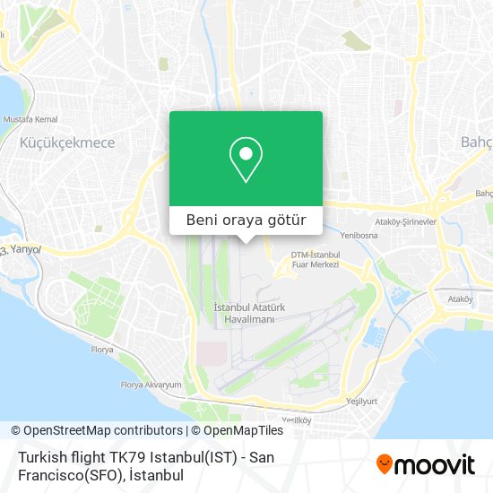 Turkish flight TK79 Istanbul(IST) - San Francisco(SFO) harita