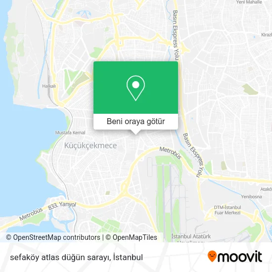 sefaköy atlas düğün sarayı harita