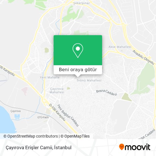 Çayırova Erişler Camii harita