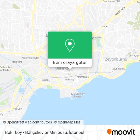 Bakırköy - Bahçelievler Minibüsü harita