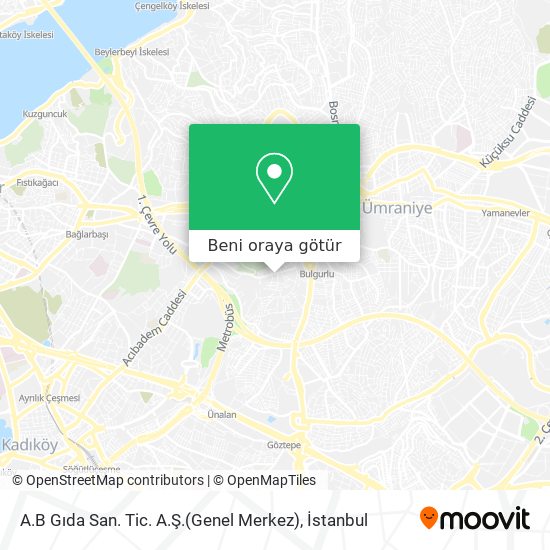 A.B Gıda San. Tic. A.Ş.(Genel Merkez) harita