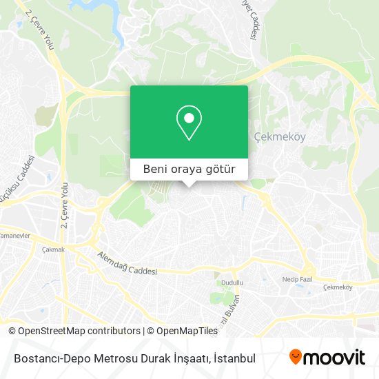 Bostancı-Depo Metrosu Durak İnşaatı harita
