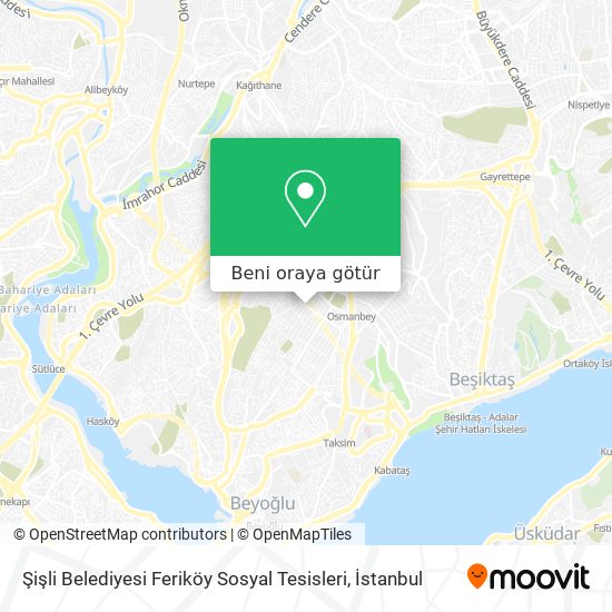 Şişli Belediyesi Feriköy Sosyal Tesisleri harita