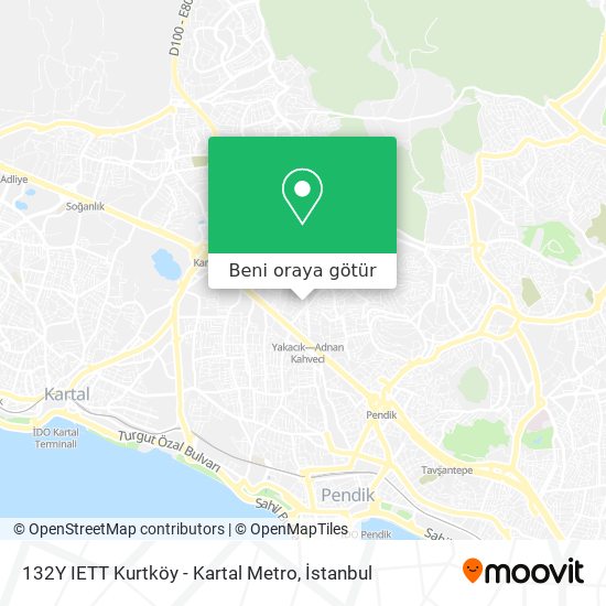 132Y IETT Kurtköy - Kartal Metro harita